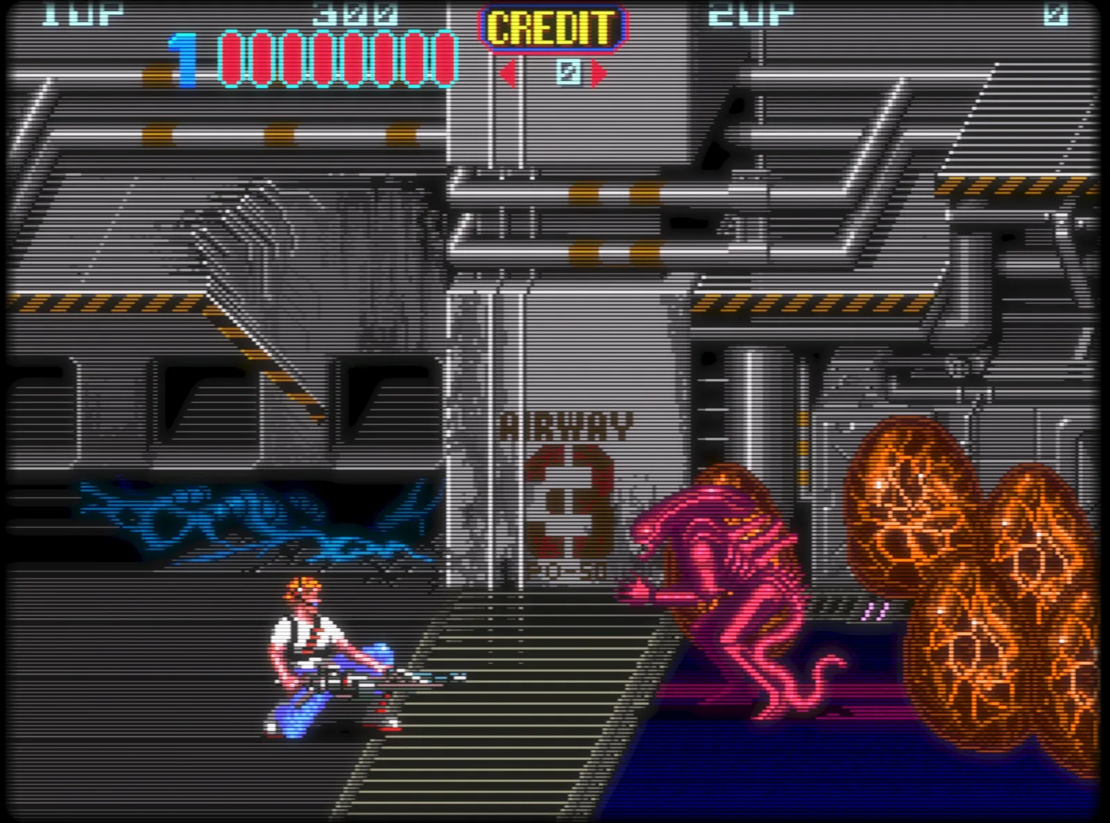 Permainan arked klasik yang berjalan dengan shader CRT RetroArch