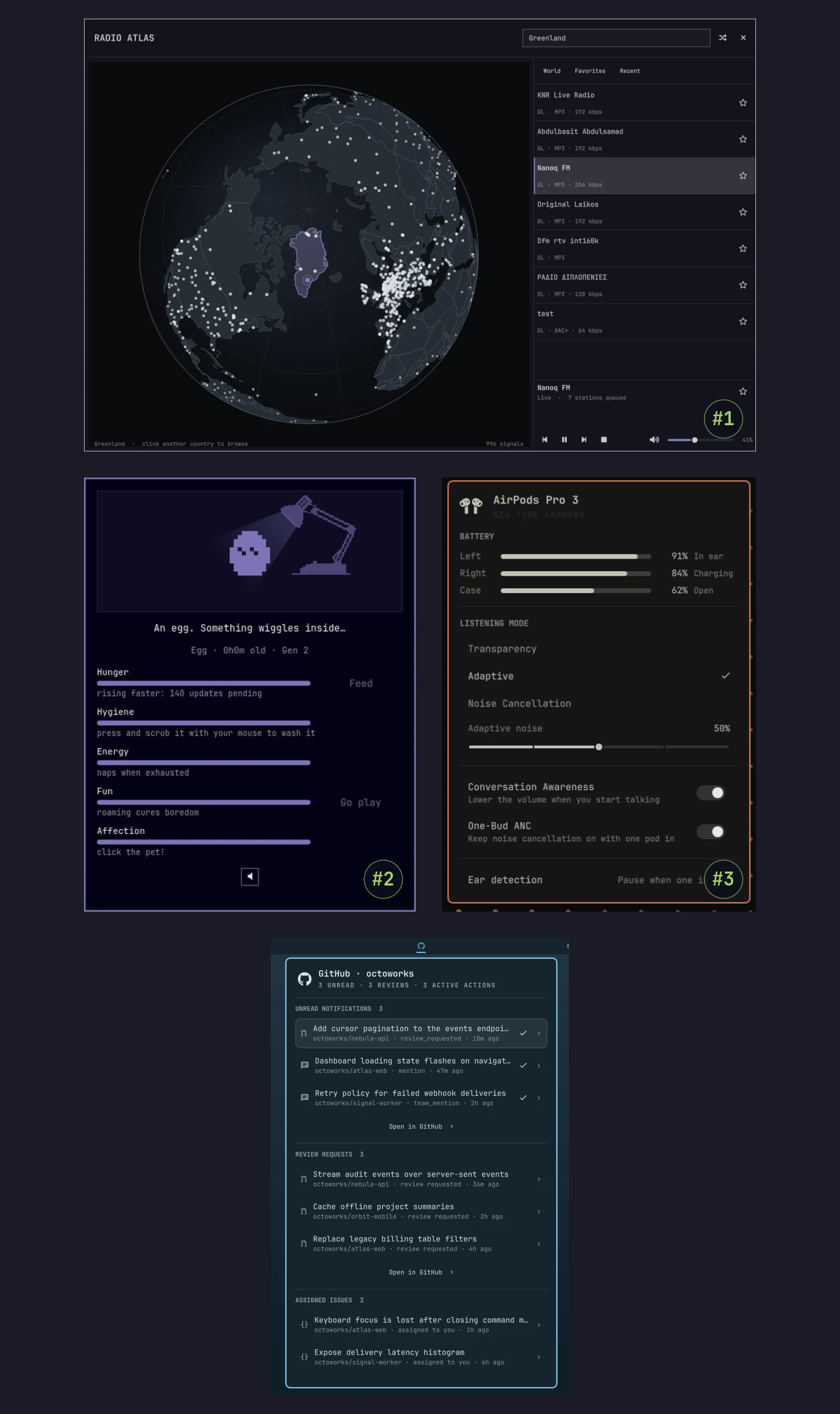Radio Atlas, Omagotchi, AirPods, dan GitHub
